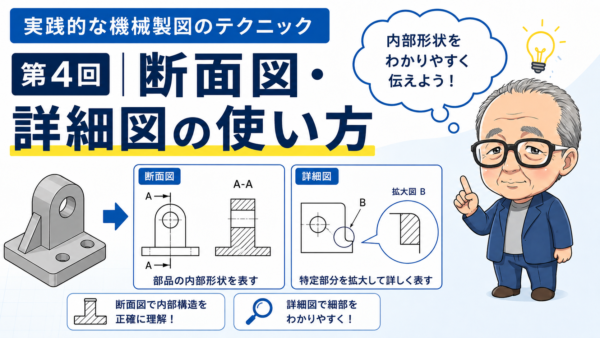 実践的な機械製図のテクニック　第4回｜断面図・詳細図の使い方