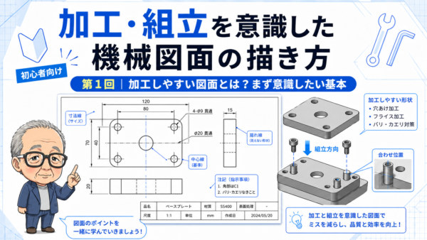 加工・組立を意識した機械図面の描き方　第１回