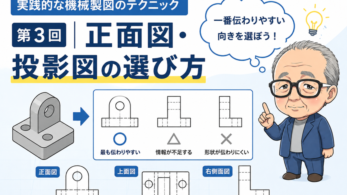 実践的な機械製図のテクニック　第3回｜正面図・投影図の選び方