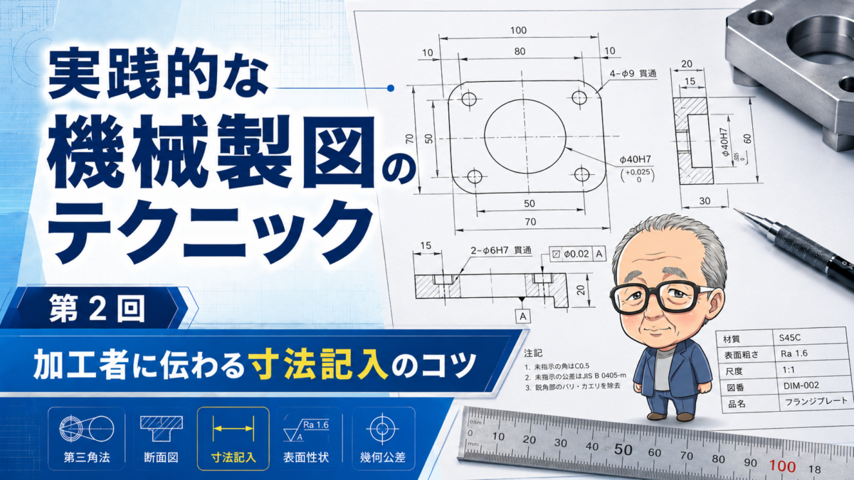 実践的な機械製図のテクニック　第2回｜加工者に伝わる寸法記入のコツ