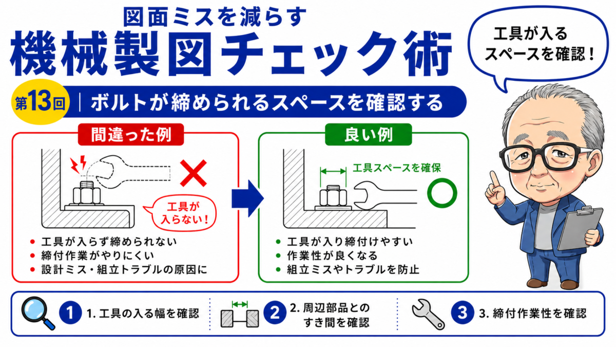 図面ミスを減らす機械製図チェック術｜第13回