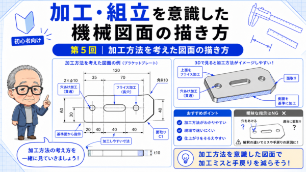 加工・組立を意識した機械図面の描き方　第5回