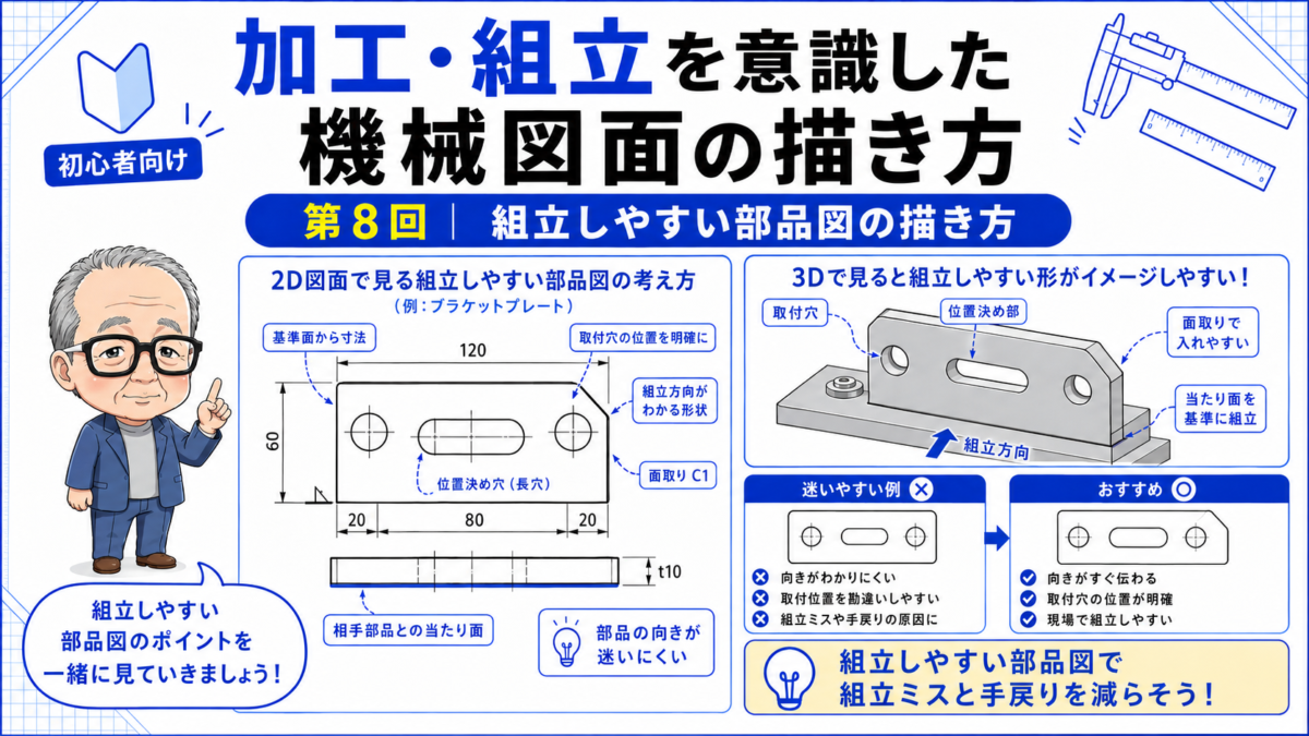 加工・組立を意識した機械図面の描き方　第8回