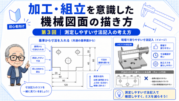 加工・組立を意識した機械図面の描き方　第3回