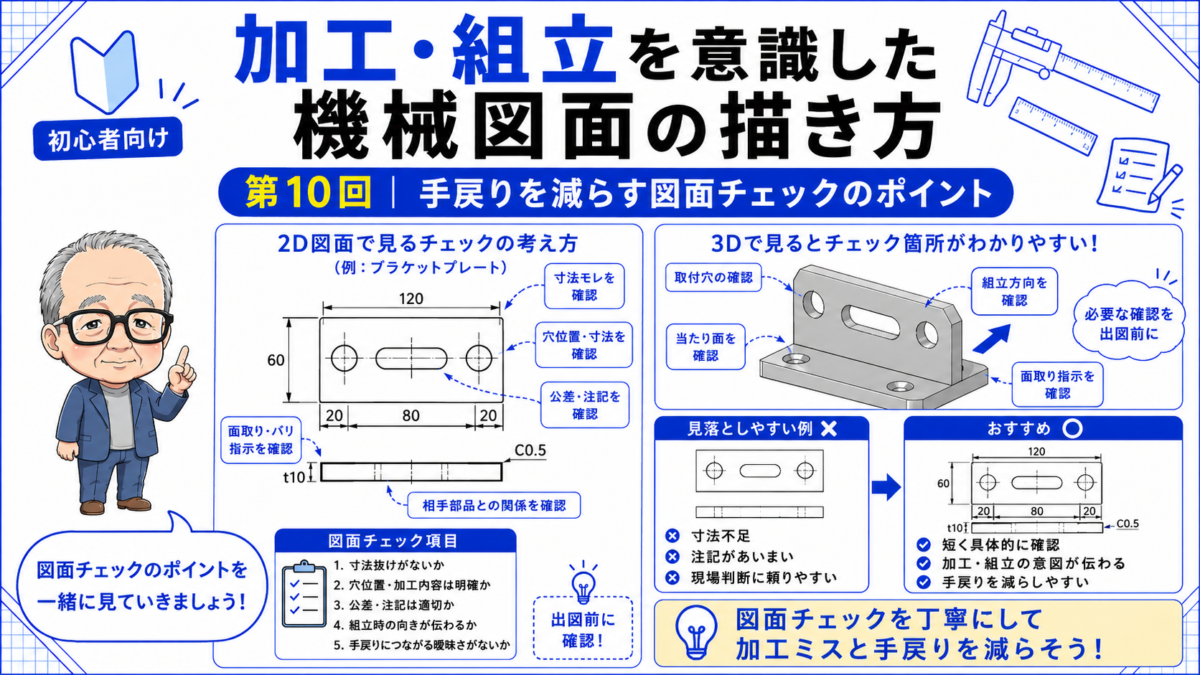 加工・組立を意識した機械図面の描き方　第10回