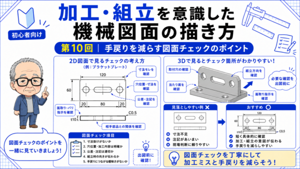 加工・組立を意識した機械図面の描き方　第10回
