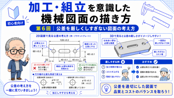 加工・組立を意識した機械図面の描き方　第6回