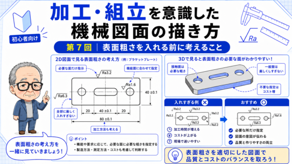 加工・組立を意識した機械図面の描き方　第7回