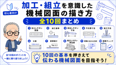 加工・組立を意識した機械図面の描き方｜全10回まとめ