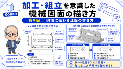 加工・組立を意識した機械図面の描き方　第9回
