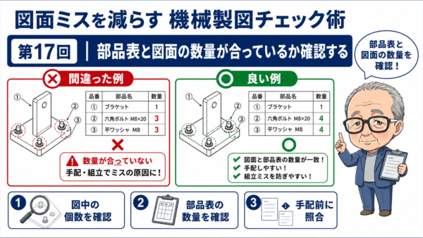 図面ミスを減らす機械製図チェック術｜第17回