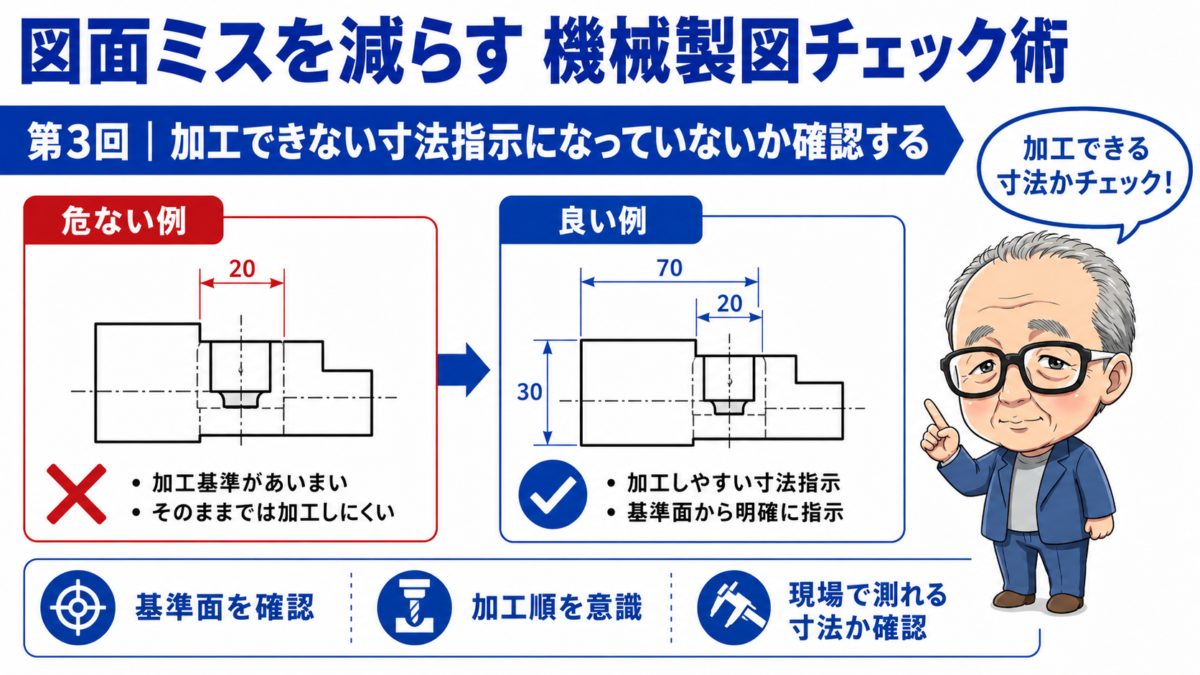 図面ミスを減らす機械製図チェック術｜第3回