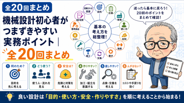 機械設計初心者がつまずきやすい実務ポイント｜全20回まとめ