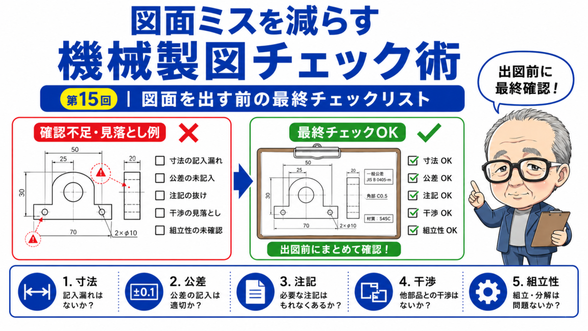 図面ミスを減らす機械製図チェック術｜第15回