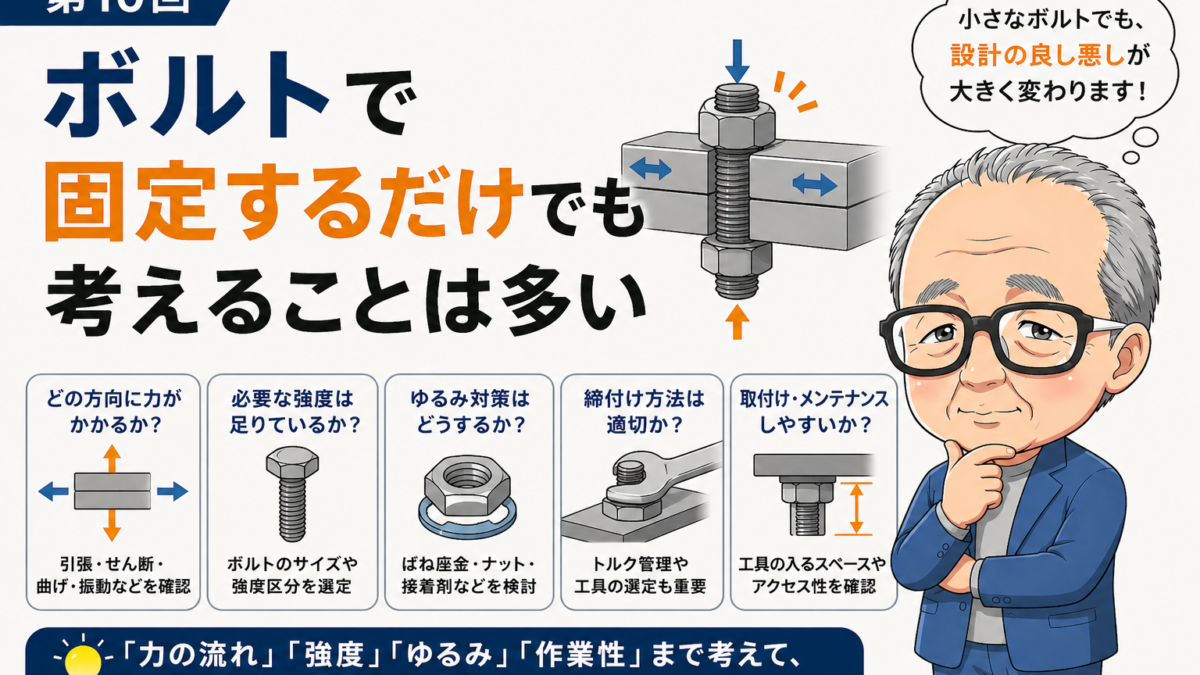 第10回｜ボルトで固定するだけでも考えることは多い