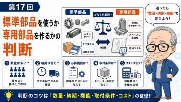 第17回｜標準部品を使うか専用部品を作るかの判断