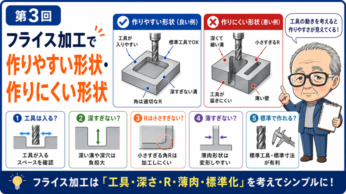 第3回｜フライス加工で作りやすい形状・作りにくい形状