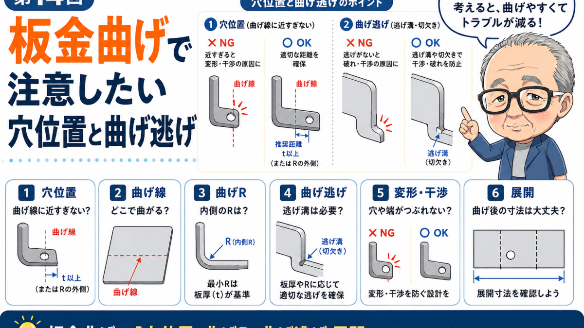 第14回｜板金曲げで注意したい穴位置と曲げ逃げ