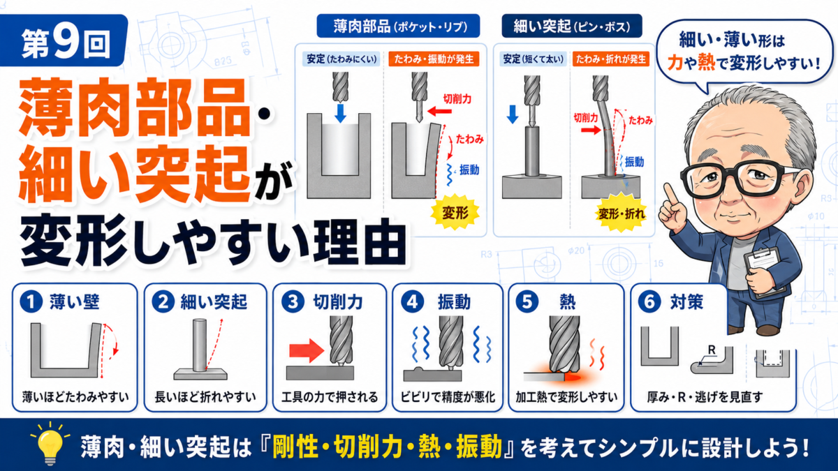 第9回｜薄肉部品・細い突起が変形しやすい理由