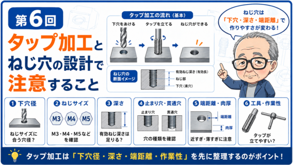 第6回｜タップ加工とねじ穴の設計で注意すること