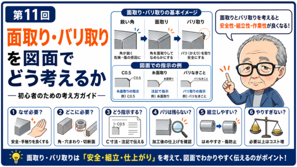 第11回｜面取り・バリ取りを図面でどう考えるか